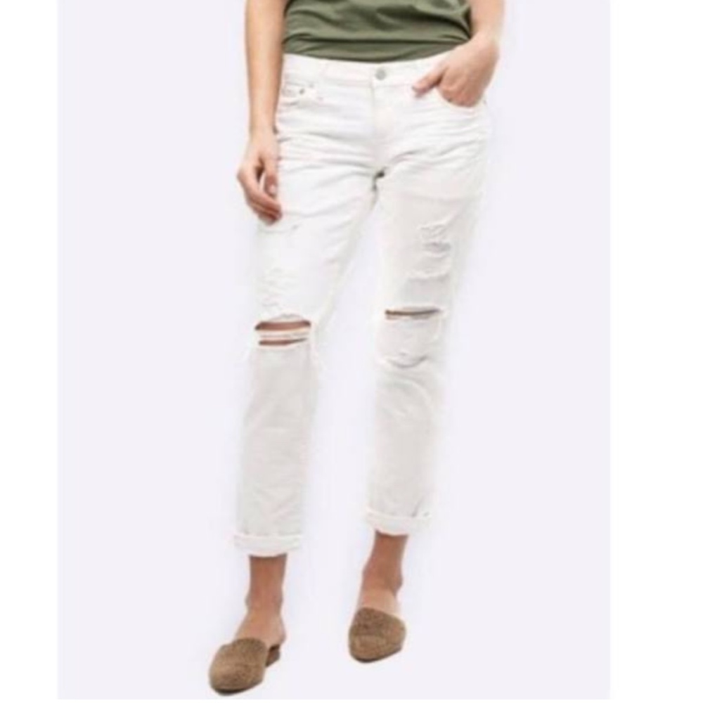 ABLE Local + Global THE SLOUCH Lucely Wash  White Relaxed Distressed Jeans 29